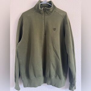 Men's IZOD Olive Green Quarter-Zip Fleece Sweater
